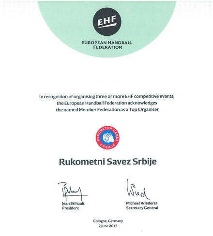 EHF nagradio RSS za vrhunsku organizaciju