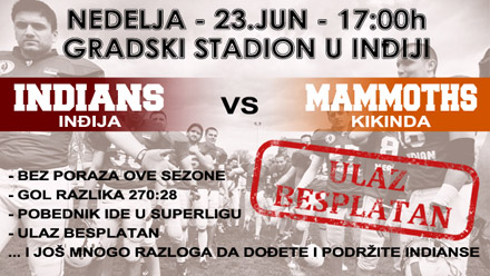 Indians vs Mammoths - Bitka za Superligu Srbije